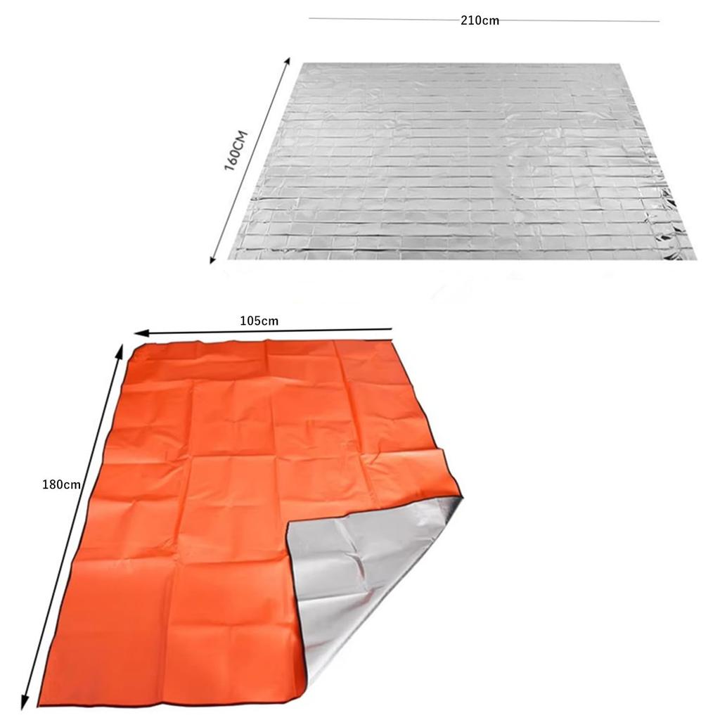 Hliníková přežití Teplý prostor Ohřívač Prevence chladu při katastrofách Jeden silný a jeden tenký list, List, Termální, Deka, Nouzový, List, Ochrana,