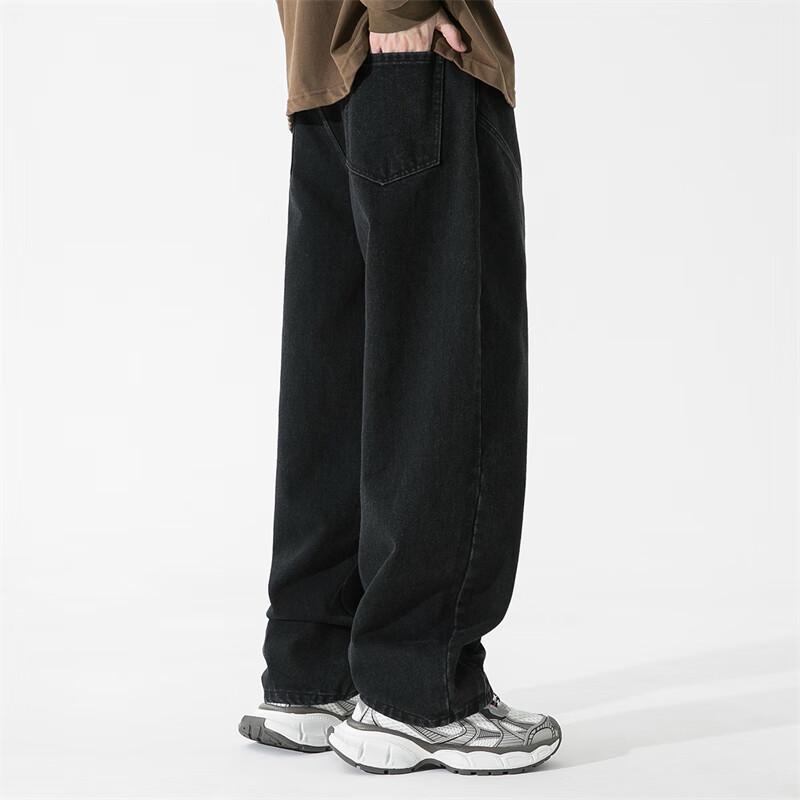 Mark Fairwhale Men's Autumn/Winter Washed Loose Straight-Leg Jeans