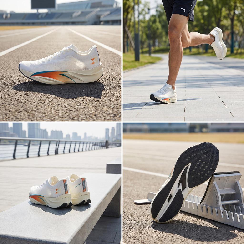 Anta C202 6.0 Comfortable Fashion Versatile Non-Slip Wear-Resistant Low-Top Racing Running Shoes Men Sneaker White Green 112535575-3