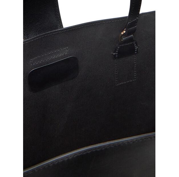Handbag Tommy Hilfiger Heritage Leather Tote AW0AW17209 Black
