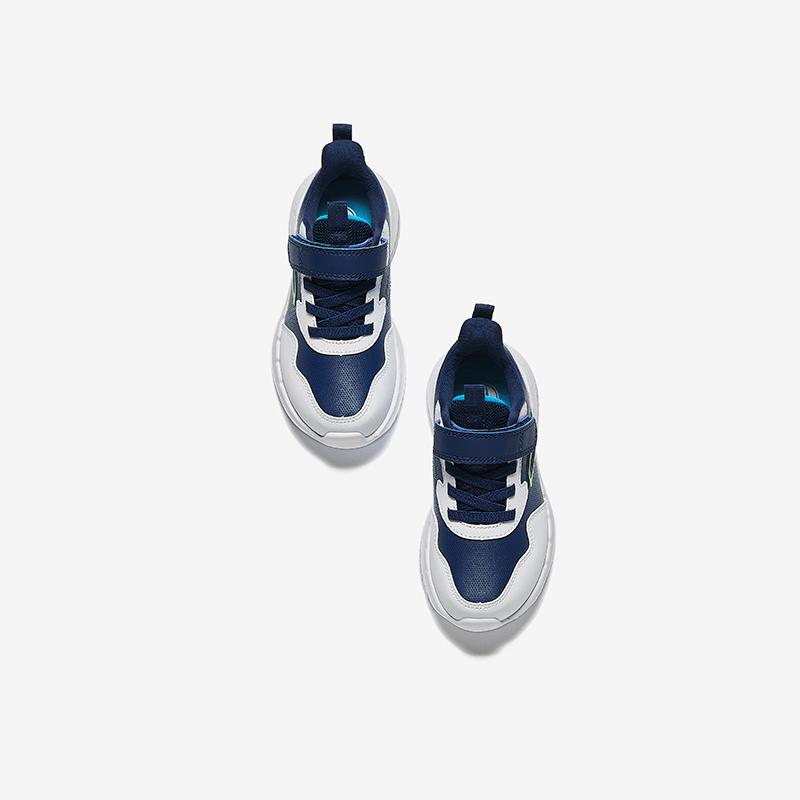 Anta Kids Vitality Comfortable Versatile Lightweight Shock Absorbing Low Top Running Shoes Kids Running Shoes White Blue A12439968-6