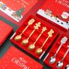 Edelstahl Löffel Tafelgeschirr Runder Löffel Kuchen Dessert Eis Kaffee Löffel Kreatives Weihnachts-Löffel-Set