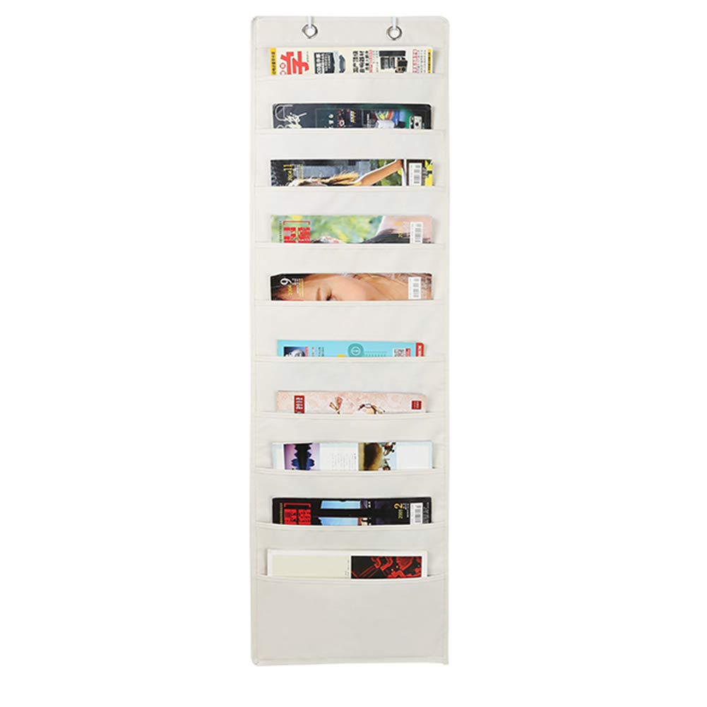 La Dream Wall-Mounted Document Storage Pocket, 10 Pockets, A4 Size, Fabric, Door Hanger Pocket, Hanging, Large Capacity, Small Item Storage Bag for