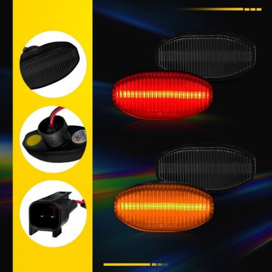 LED Side Marker Lights For 2010-13 2014 Ford F-150 Raptor Front Rear Smoked EXV