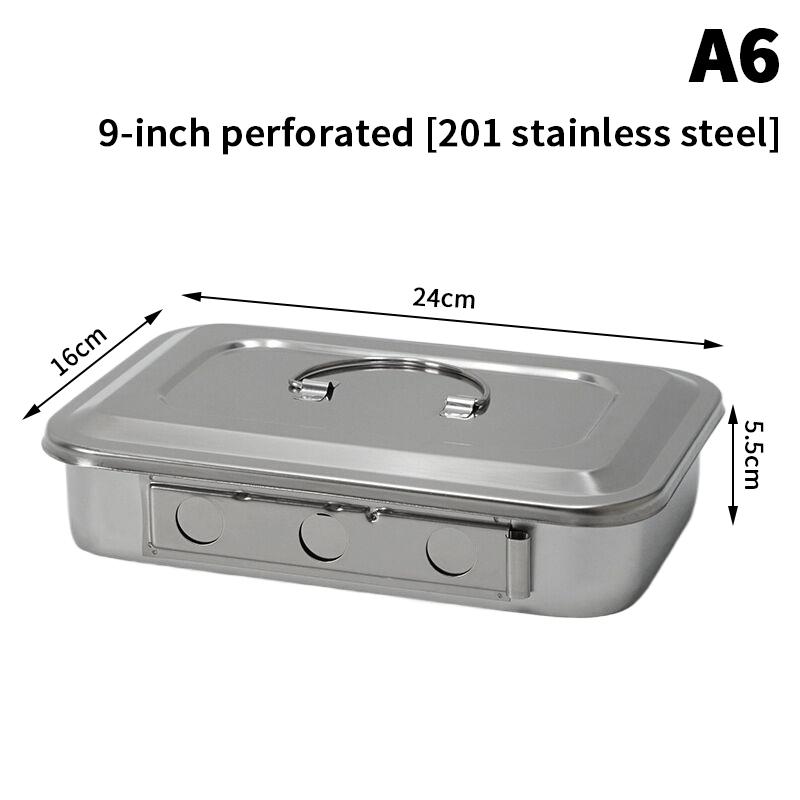 Dentalinstrumente-Tablett aus Edelstahl mit Deckel Chirurgische Medizinische Sterilisationsbox Desinfektionsbehälter für Dentalgeräte