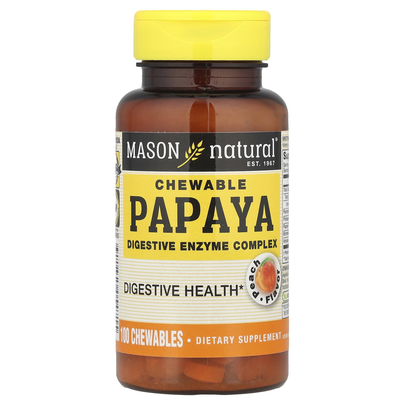 

Papaya Digestive Enzyme Complex, Chewable 100 Tablets