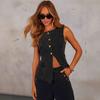 Fashion Denim Suit2025 New Women American Solid Loose Fashion Denim Suit Wide Leg Pants