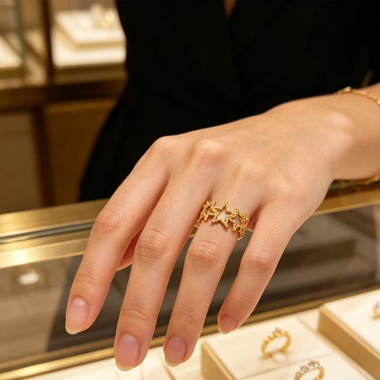 Damenring Geometrisch Hohl Sternform Verstellbares Öffnungsdesign Fingerring