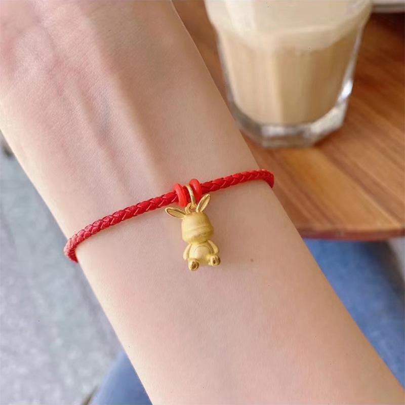 Vietnamese Gold Money Rabbit Zodiac Pendant Necklace – Cute Rabbit Clavicle Chain for Women