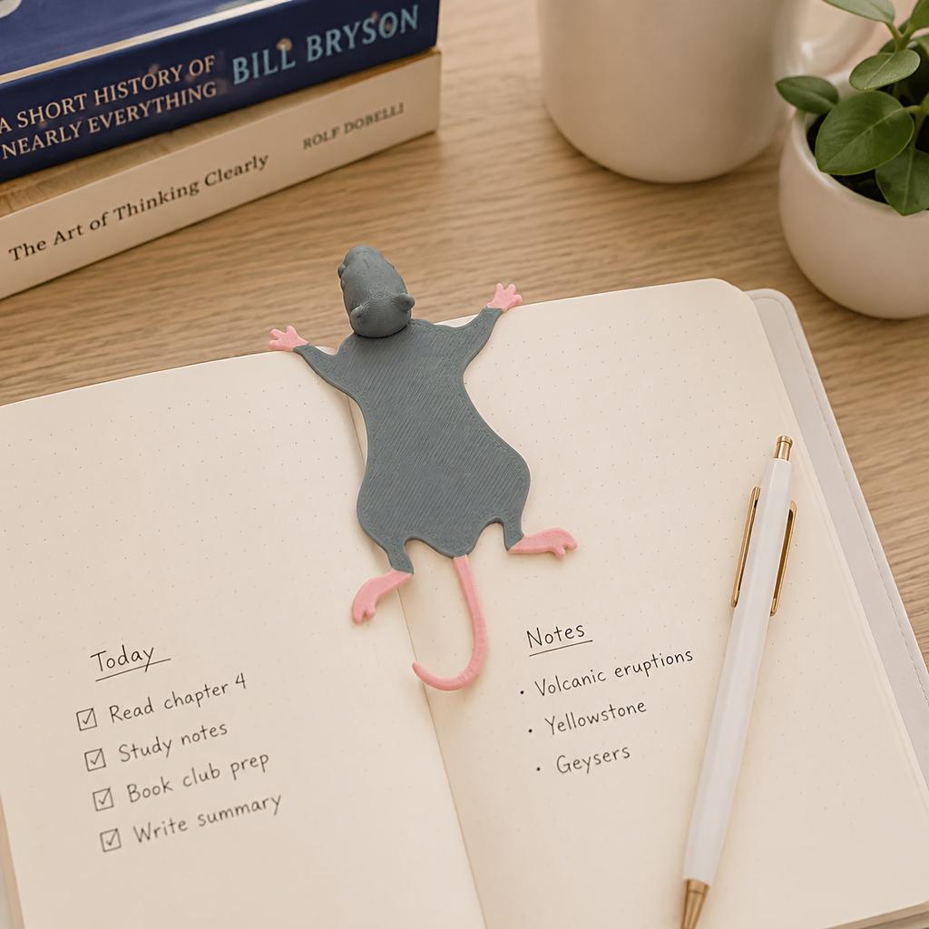 Funny 3D Printed Squished Bookmark Novelty Reading Accessory
