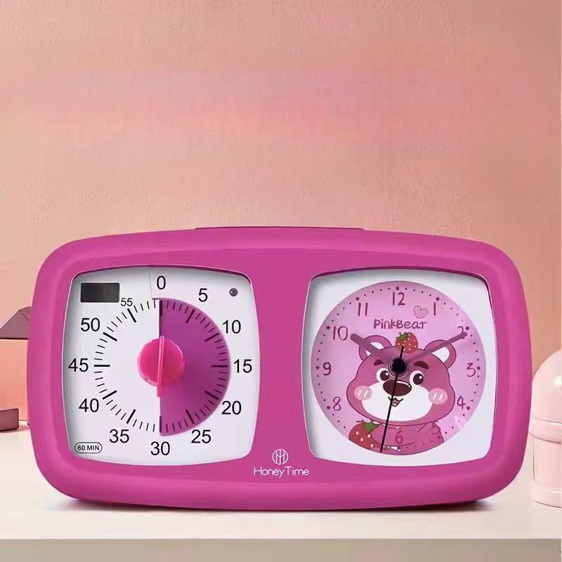 Dual Screen Visual Timer for Children and Students' Special Study Assignment Mute Alarm Clock Time Management Two In One
