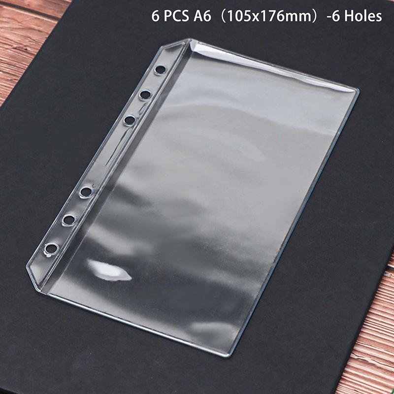 Nové Nové 6ks A5/A6/A7 6 Děr 3vrstvé Oboustranné Kapsy do Desek, Průhledné Složky na Zip a Složky s Bočním Vstupem, Vodotěsné