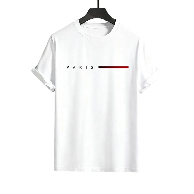 Paris Summer Men's Casual Two-Piece Set: T-shirt & Long Pants