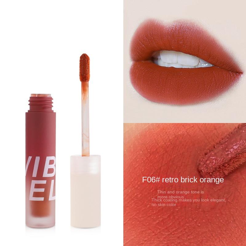VIBELY Fumo Leggero Opaco Velluto Opaco Lip Slush Impermeabile Lunga Durata Lucidalabbra Bianco