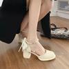 Fairy Wind Sandals Female 2025 Spring and Summer New Temperament Socialite High Heel French with Skirt Single Shoes Gentle Women's Shoes
