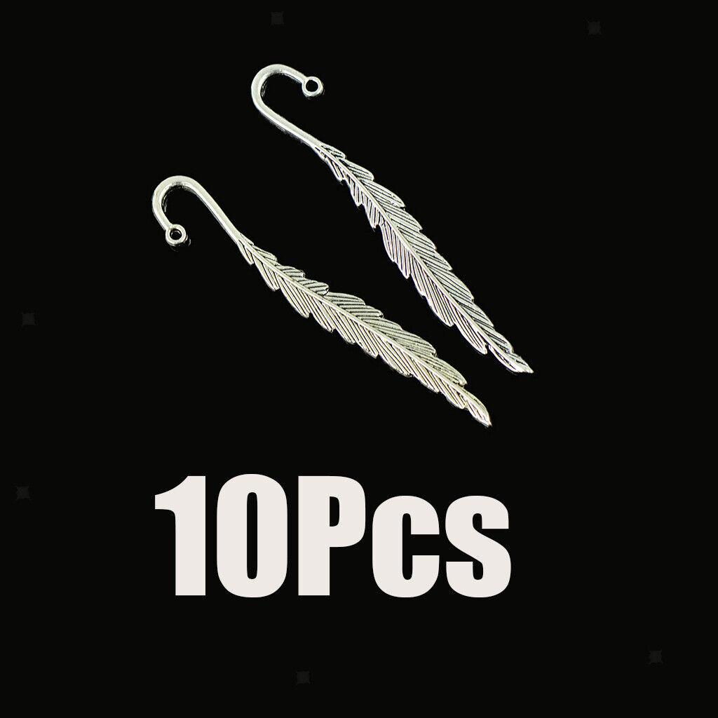 

10 шт тибетские серебряные закладки с перьями для фурнитуры из бисера