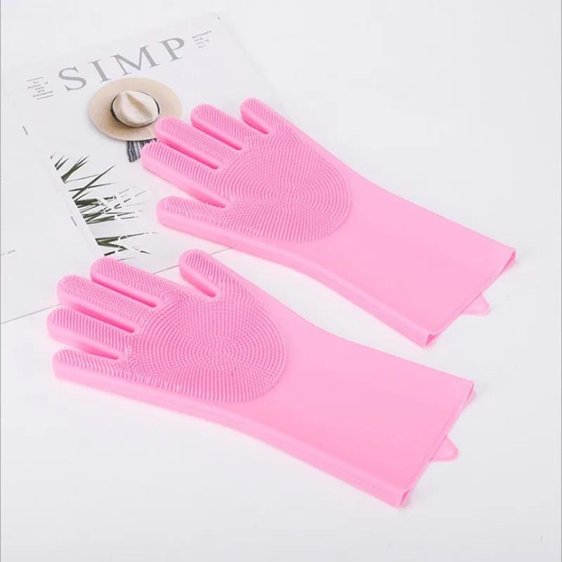 Silicone Pet Hair Removal Gloves Massage Beauty Cleaning Shower Gloves Dog&Cat Shower Gloves Scratch Anti-bite Massage Gloves