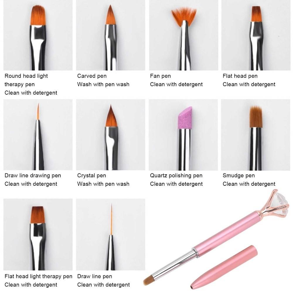 1 X Pen 10 X Pen Head Detachable Gel Pen Detachable Nail Art Brush  Home And Salon Manicure