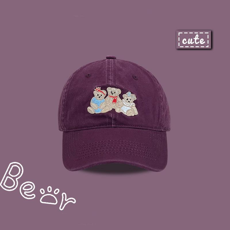 

Cute cartoon embroidered baseball cap women s new versatile face cap men s sun hat tide Adjustable
