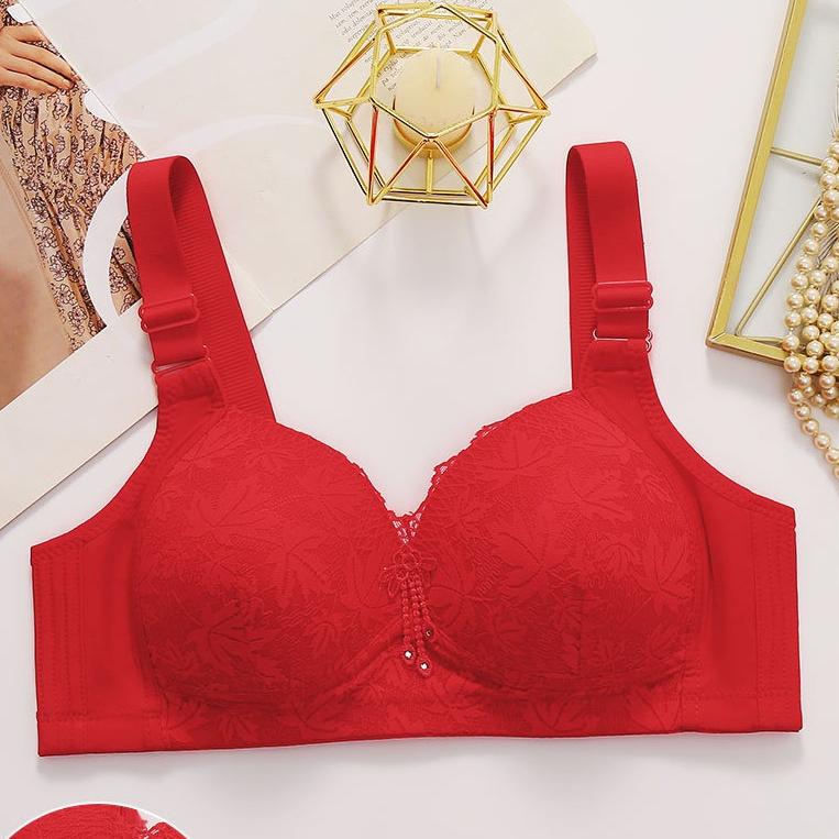 Large-sized Bras Without Underwire Women's Adjustable Sexy Bra Lace Bra Gathering Beauty Back Bra