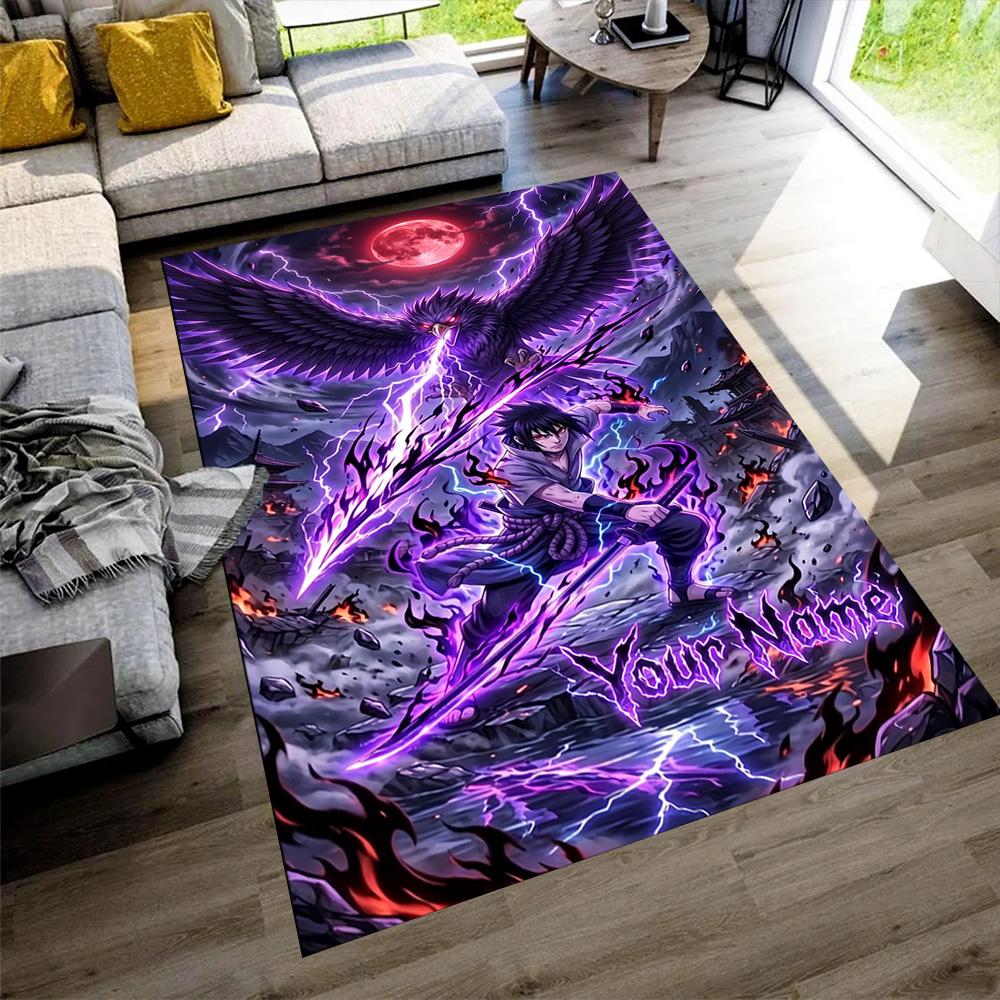 Naruto Character Customize Your Name Carpet Suitable for Playrooms Entryway Outdoor Living Rooms Antislip Carpet Anime Office Decor