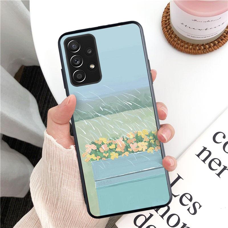 Coque de téléphone Peinture à l'huile Fleurs pour Samsung Galaxy A13 A22 A12 A32 A71 A11 A21S A33 A52 A72 A51 A50 A70 A31 M31 Funda Coque Case