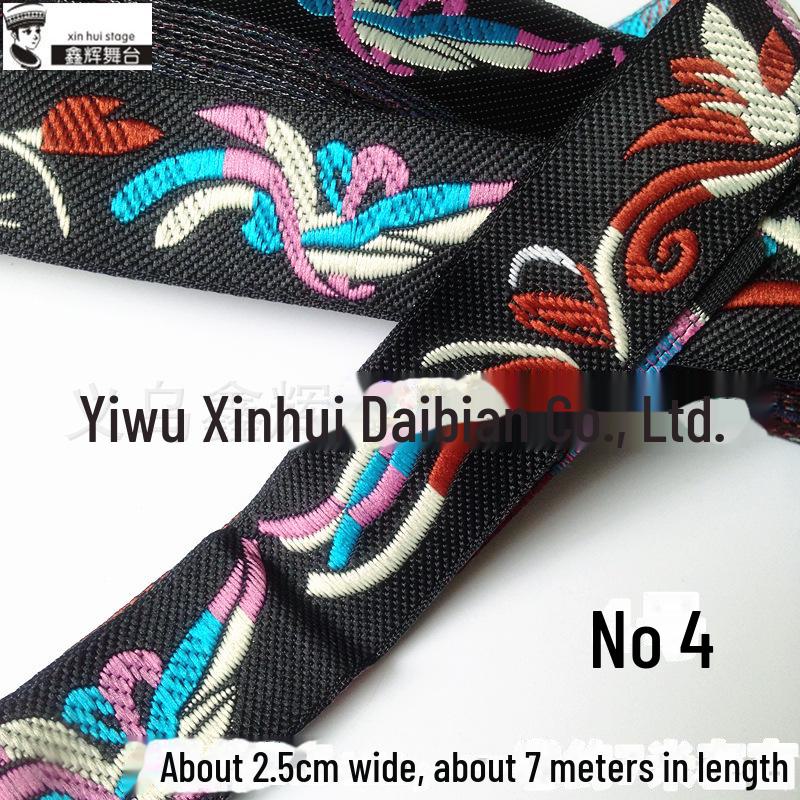 Panglică de dantelă brodată etnică Xinhui de 2,5 cm pentru meșteșuguri DIY