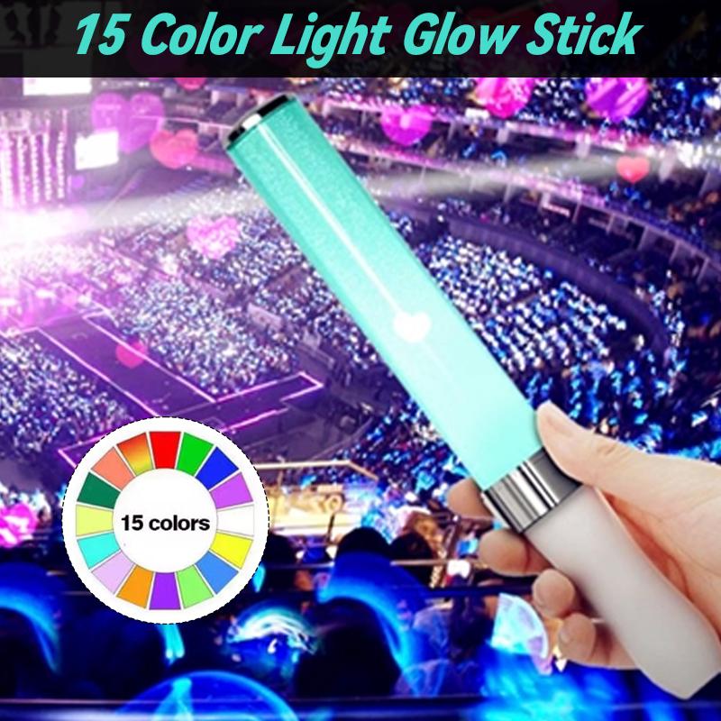 1pc 15-Color Light Glow Stick Cheering Props for Concert Birthday Party Nightclubs Luminous Support Rod (Batteries Not Included)