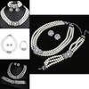 Water Diamond Geometric Jewelry Set For Wedding Bride Party Accessory Gift For Women