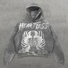 Mens Casual Hooded Sweatshirt 3D Skull Print Loose Fit Long Sleeve Winter Top Teens