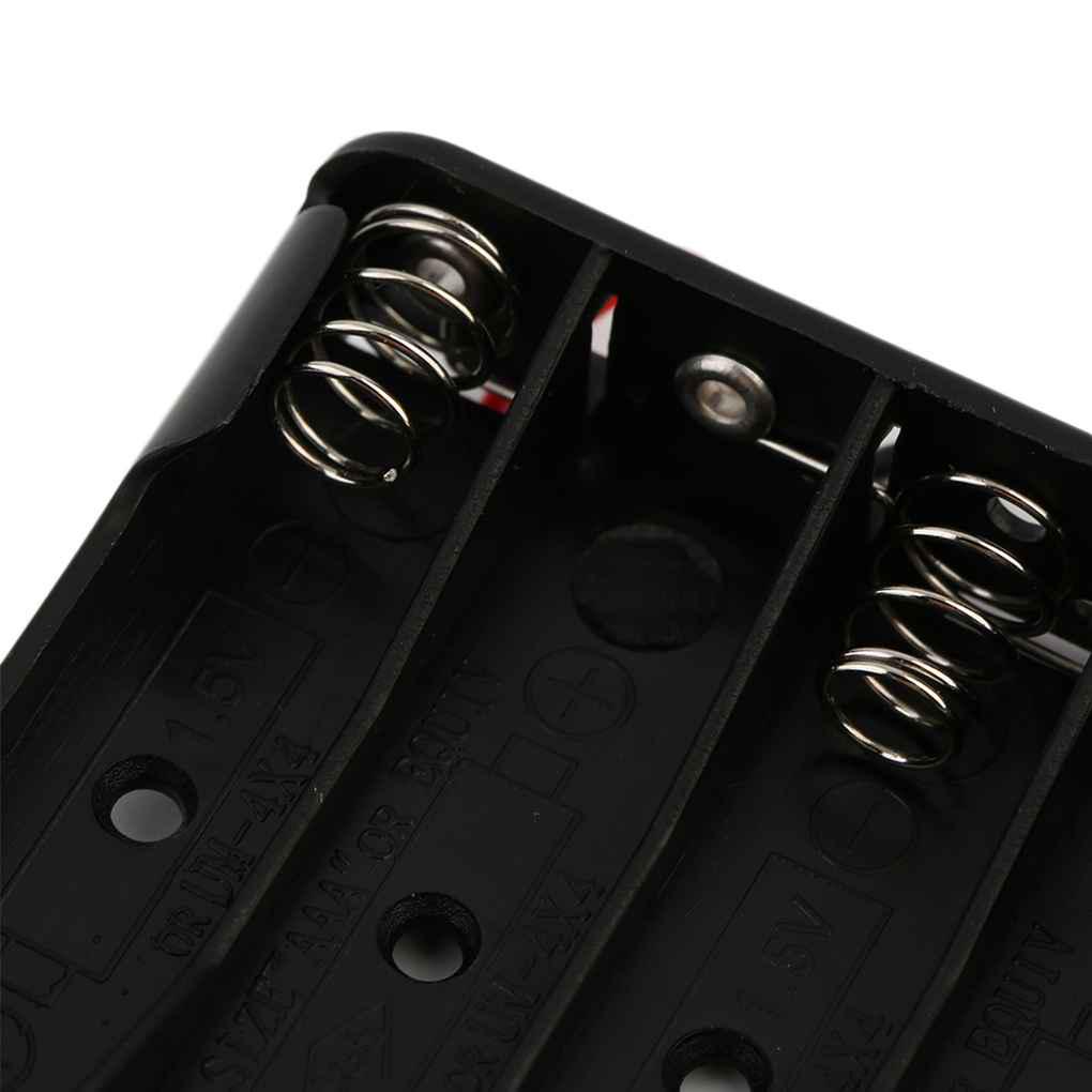 Plastic Battery Storage Case Box Holder Cells for 4x AAA Battery With Wire Leads Cable Line