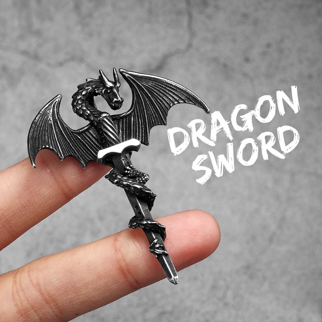 Dragon Slaying Sword Men Necklaces Stainless Steel Pendant Chain Women Punk Fashion Jewelry New Accessories Gifts