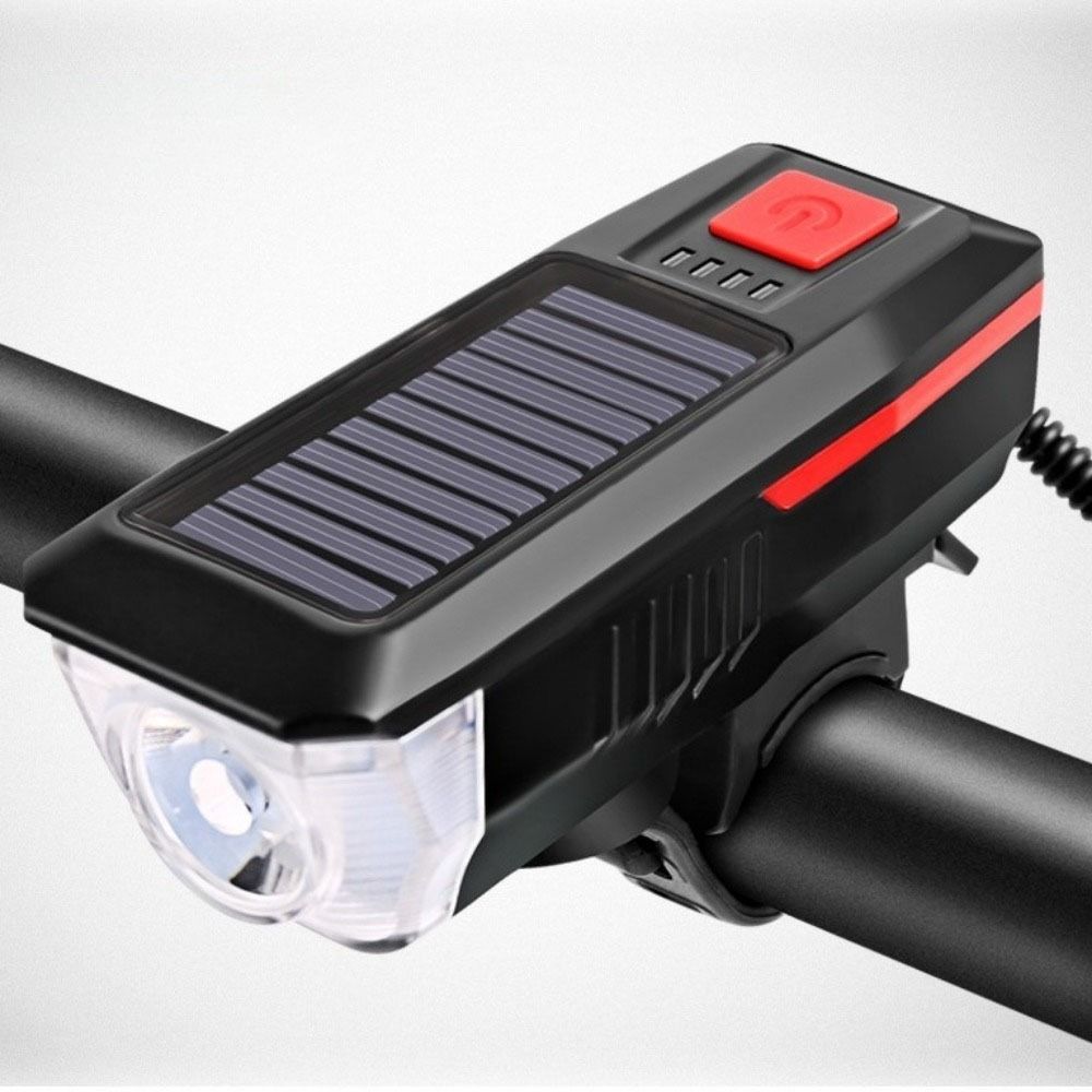 3 Modes Solar Bicycle Light Power Display Bike Front Lamp Mountain Road Bike Front Lamp  Work