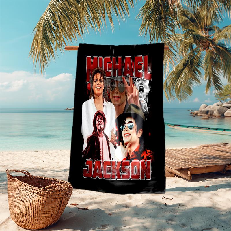 Amerikanische Musik Rock Michael Joseph Jackson Strandtuch Outdoor Camping Urlaub Schwimmen Strandtuch Outdoor Saugfähiges Badetuch Y4