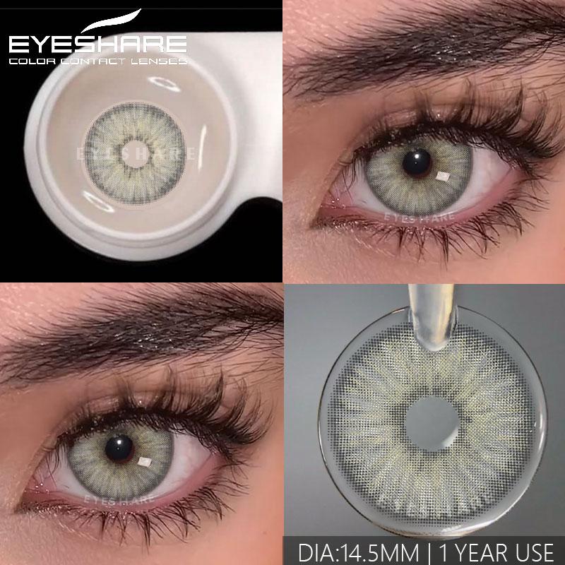 Eyeshare 1pair Blue Color Contact Lenses for Eyes Blue Colorcon Lenses Cosmetics Green Colored Lenses Cosmetic Eye Lens Yearly Use