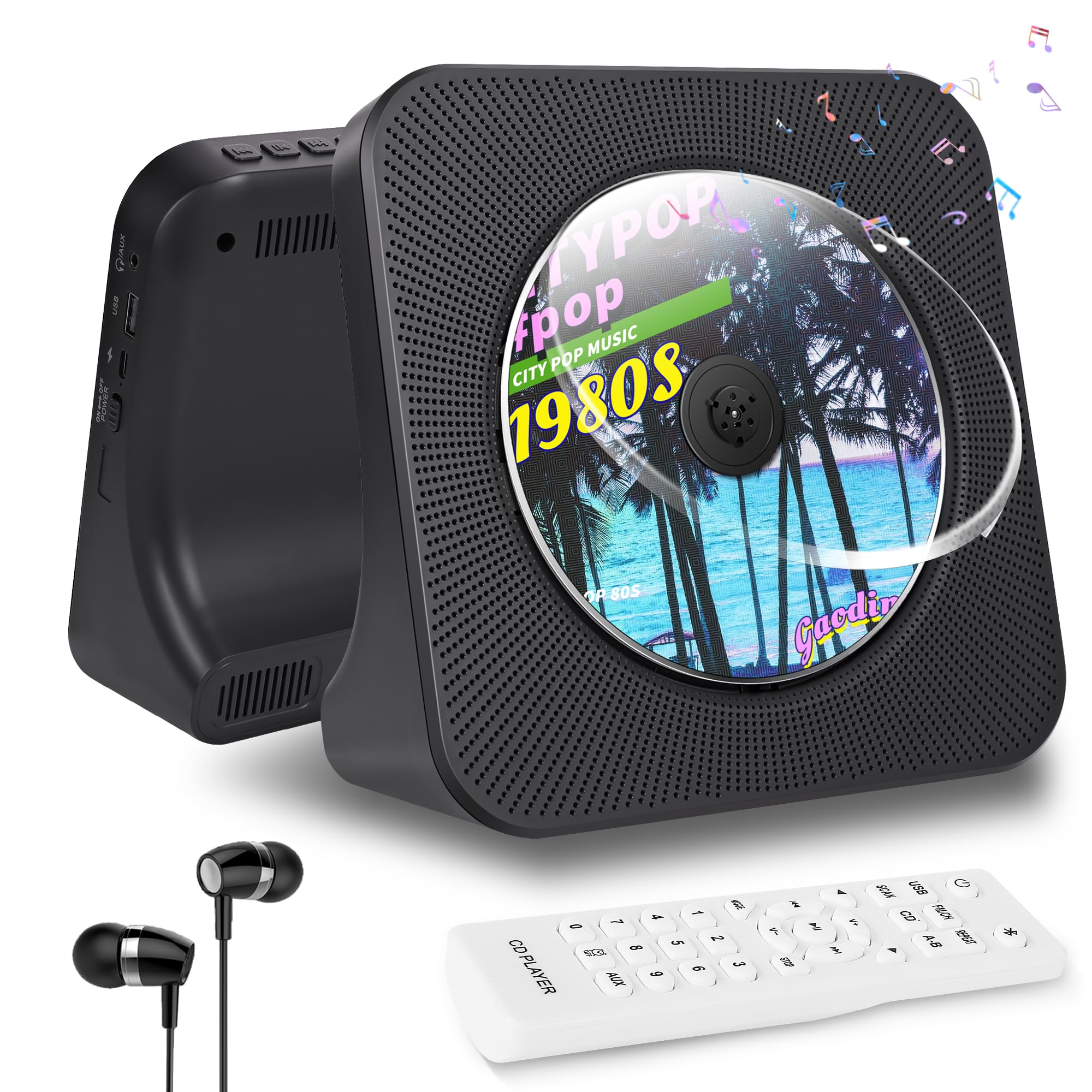 

Портативний компакт-диск Дротові навушники Компакт-диск, сумісний із прозорим пилозахисним чохлом, дистанційним керуванням Японський інструкційний плеєр, програвач, програвач,