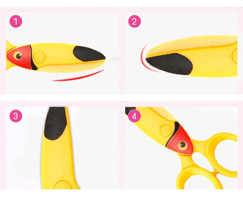 Cartoons Mini Scissors Plastic Kindergarten Manual Round Head Safety Kids Scissors
