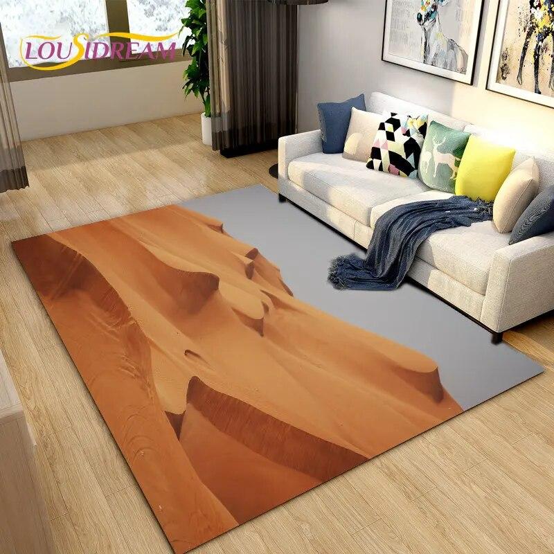 Nature Scenery Desert Sand Area Rug Large,Carpet Rug for Living Bedroom Sofa Doormat Decoration,Children Play Non-slip Floor Mat