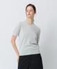 SHINE ON YOU Linen Cotton V-Neck Short Sleeve Knit - Cloud Mist