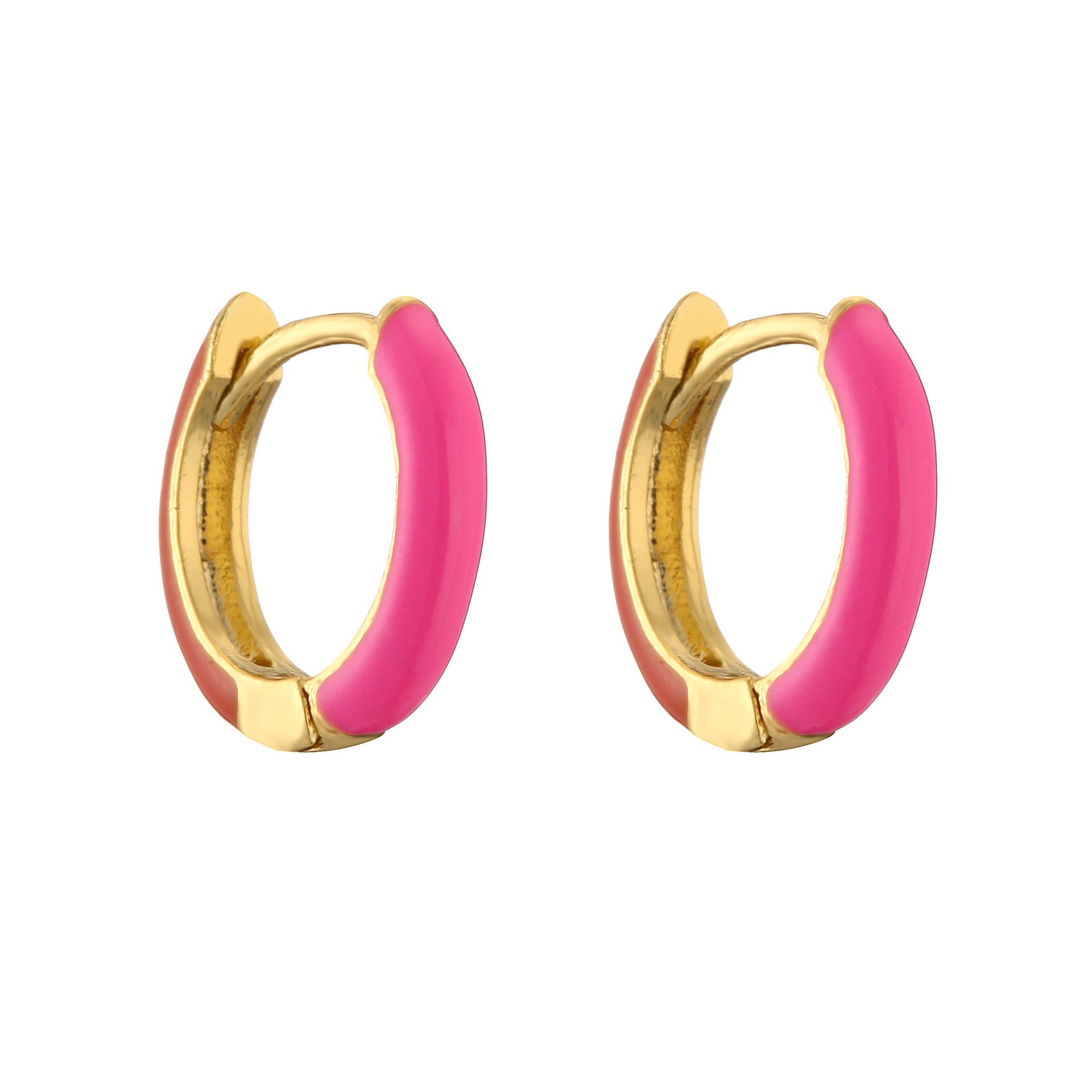 

Яркие цвета, красочные серьги с пряжкой для ушей, нишевый дизайн, милые двухцветные серьги оранжевый/розы красного