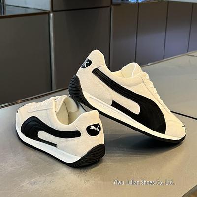 Kuaishou Men’s 2024 Black & White Sports Casual Shoes: Korean Style Versatile Low-Top Sneakers