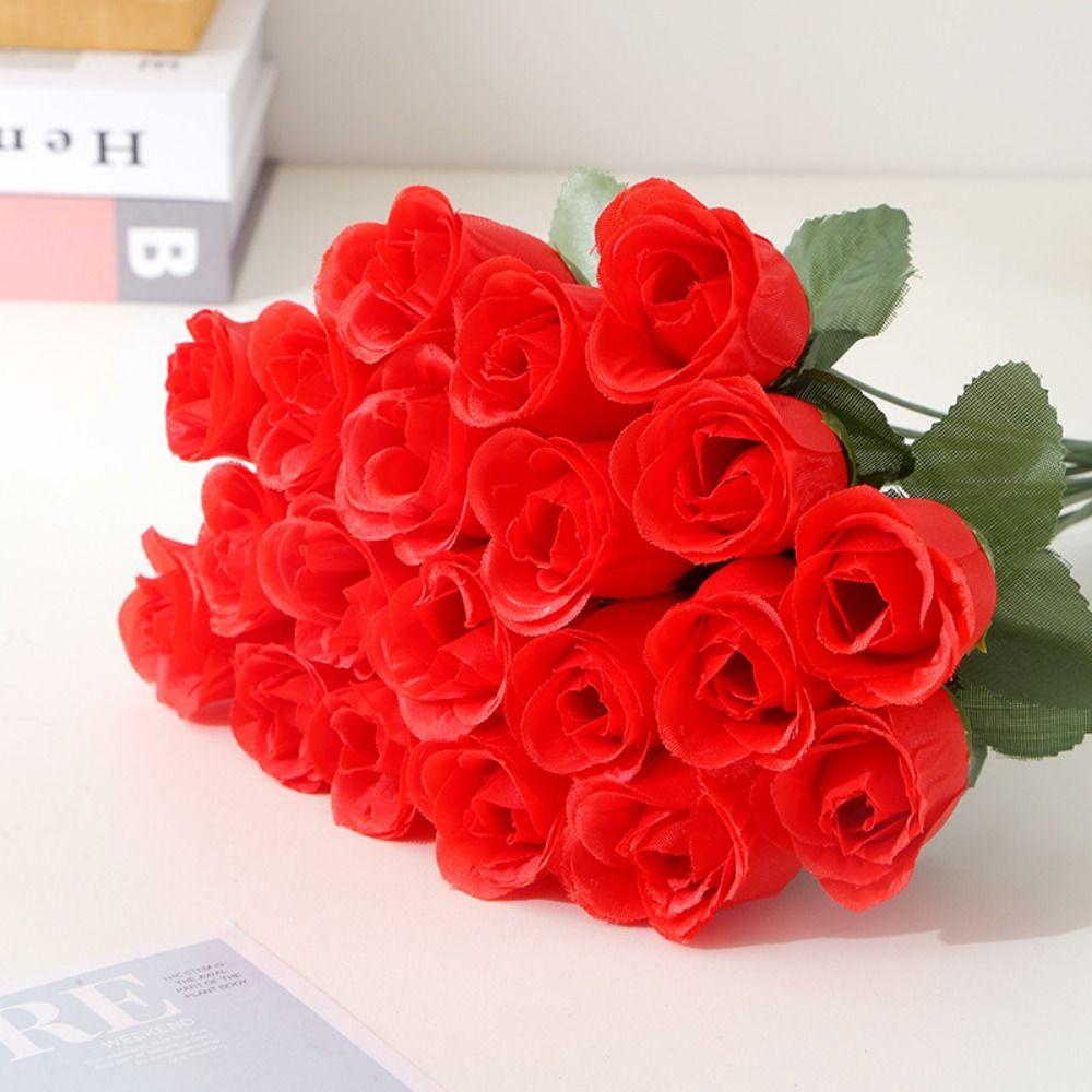 10Pcs Landscape Artificial Rose Flower Wedding Wreath Simulated Flowers Rose Wreath Home Decor