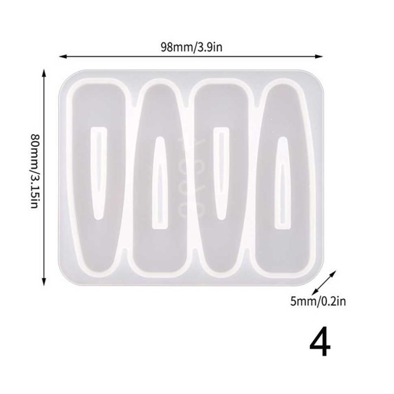 Barrettes Silicone Molds Geometric Hair Clips Epoxy Resin Mold For Diy Hairpin Crafts Jewelry Making Crafting Mold Accessorires