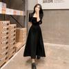 Square Collar Dress Niche Design Waist Temperament French High Sense Summer Women's Clothing Royal Sister Spice Girl