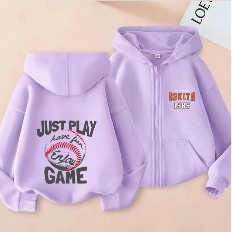 2025 New Autumn/Winter Zipper Children's Hoodie, Fashionable and Versatile Cartoon Printed Girls' Hoodie