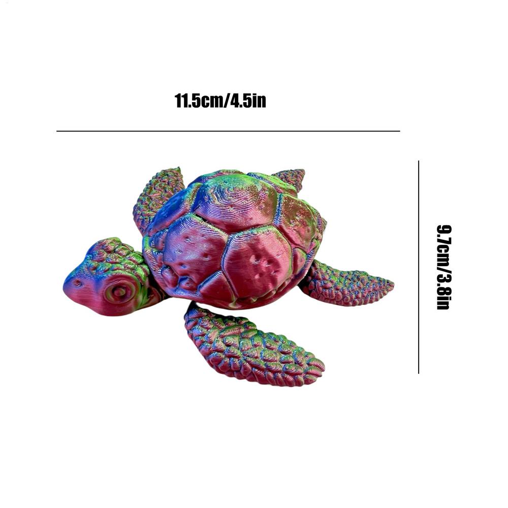 Turtle Fidget Toy 3d Printed Fidget Sea Turtle Statue For Table Animals Model With Movable Joints Desktop Ornament For Men Women