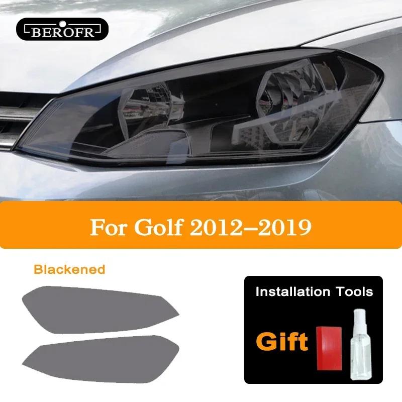For Volkswagen VW Golf 7 MK7 2012- Car Headlight Tint Black Protective Film Taillight Transparent TPU Sticker Accessories