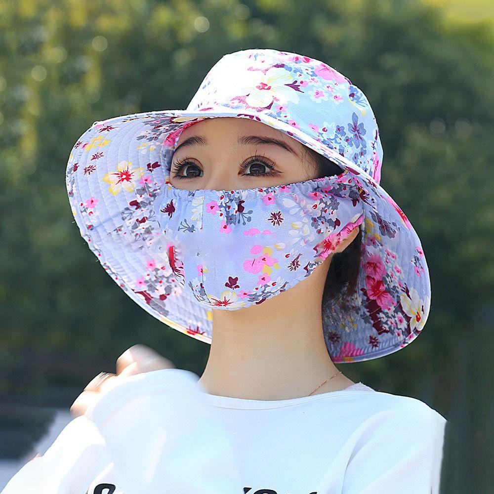 Wide Brim Sunscreen Cap Anti-uv Tea Picking Cap Dust-proof Sun Protection Hat  Agricultural Work