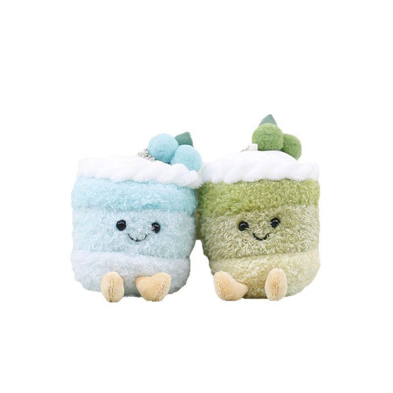 Plush Red Cake Keyring Pp Cotton Fill Soft Toy For Kids Birthday Gift Idea