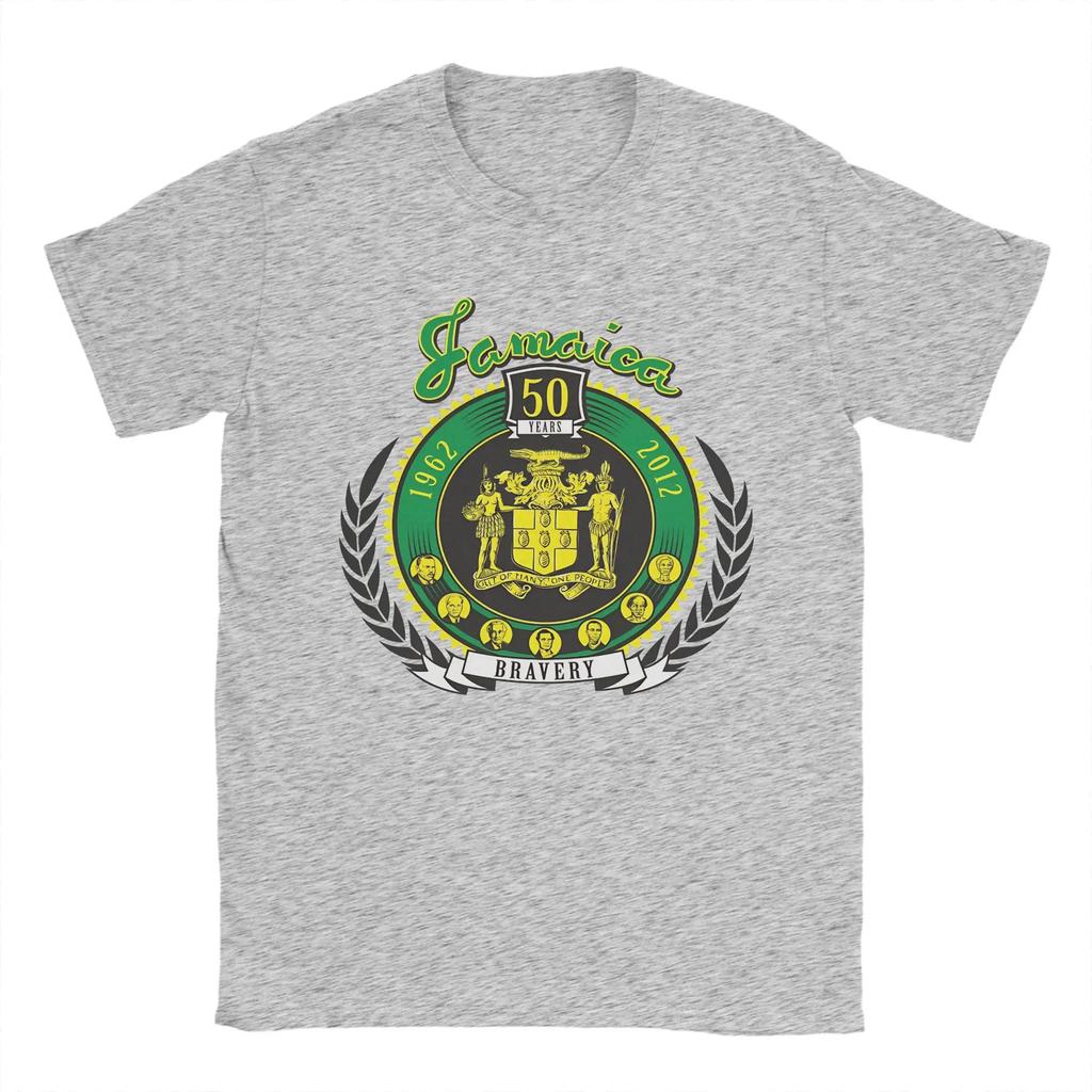 Jamaica 50 Years Independence Tshirt Summer Hipster Tshirts Cotton O Neck Plus Size Top Tees Shortsleeved Y2k Fun Tops